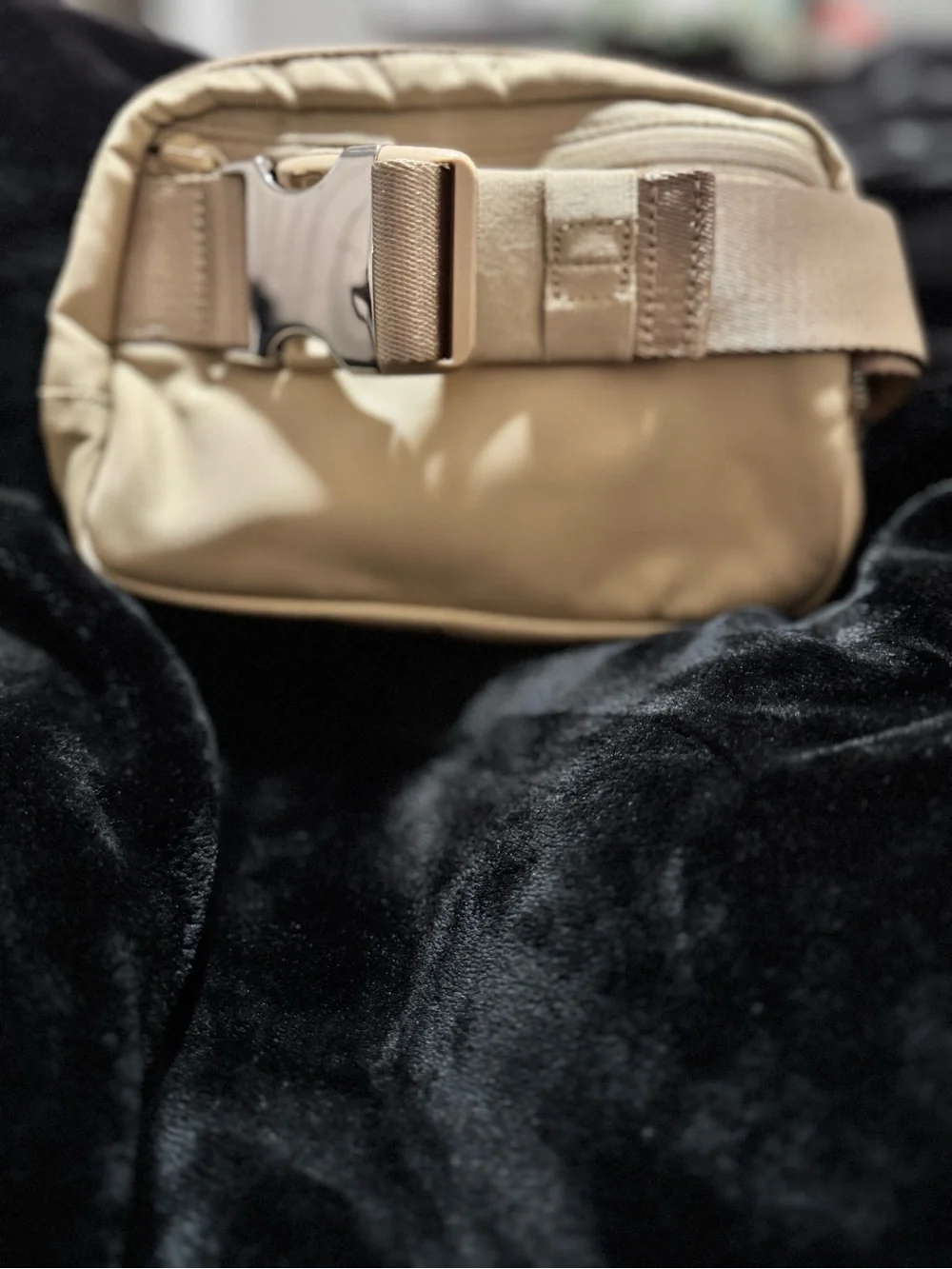 lululemon athletica Beige Crossbody Pouch with White Logo 1L